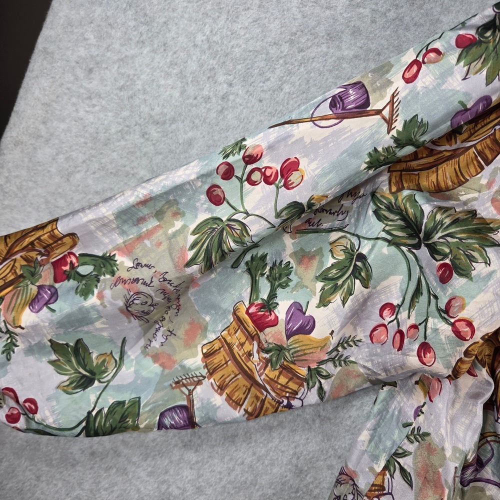 EVR Silk Bomber Jacket Womens Medium Multi-Color Vintage Garden Print Full Zip - Picture 9 of 9